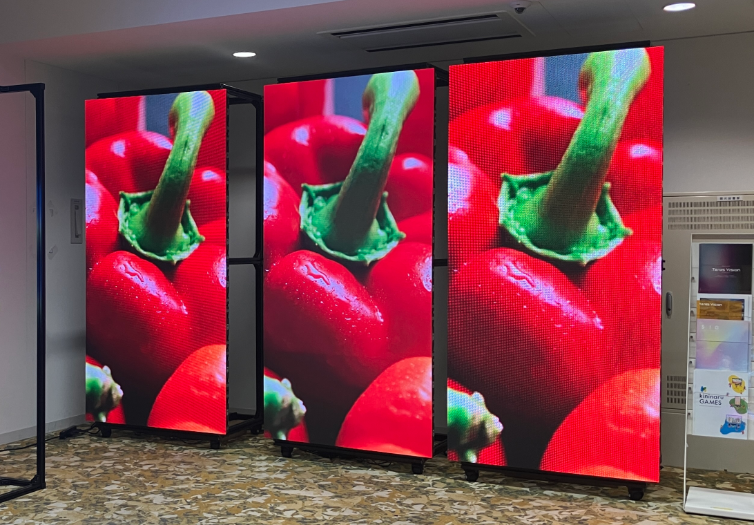 液晶ディスプレイと球体LEDビジョンのレンタル事例